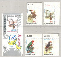 Indonesia 1992, Bird, Birds, Parrot, Set Of 4v + M/S, MNH** - Papageien