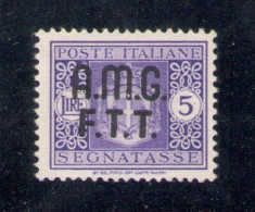 1947 TRIESTE A Segnatasse 5 Lire Violetto Senza Filigrana Centratissimo 4A Cilio - Autres & Non Classés