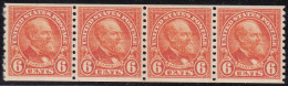1932 Stati Uniti N. 527 6c. Arancio Bobina Striscia Di 4 MNH/** - Andere & Zonder Classificatie