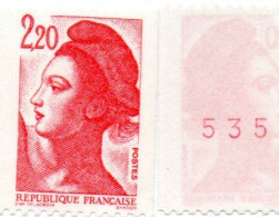 TIMBRE LIBERTE 2379b  AVEC N° ROUGE AU DOS. LOT DE 10 TIMBRES AVEC N° ROUGE AU DOS - Sonstige & Ohne Zuordnung