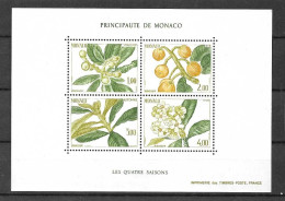 MONACO - MNH -  A 1985 SHEET OF 4 MNH STAMPS - Flowers - Blocs