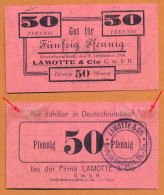 1916 // Ville De DEUSCHRUMBACH // Sct. LAMOTTE & Cie // Bon De Nécessité De 50 Pfennig - Bons & Nécessité
