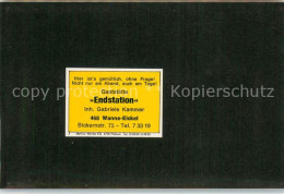 Wanne-Eickel Gaststaette Endstation Visitenkarte - Herne