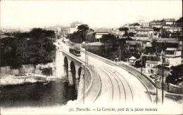 CPA Marseille La Corniche Pont De La Fausse Monnaie Tramway - Endoume, Roucas, Corniche, Strände