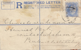 India 1912: Registered Letter To Berlin, Perfin - Autres & Non Classés