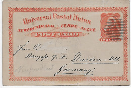 Post Card Neufundland Nach Dresden 1896 - Sonstige & Ohne Zuordnung