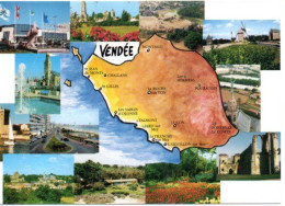 CPM Géographique 85 VENDEE - Les Sables D'Olonne. Fontenay Le Comte. Pouzauges. Les Herbiers. Montaigu. Challans - Maps