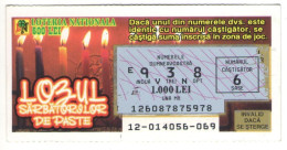 EASTER LOTTERY TICKET, CANDLES,  No 12-014056-069,  ROMANIA - Lottery Tickets