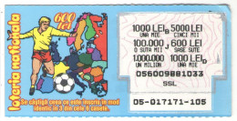 FOOTBALL LOTTERY TICKET, EUROPE,  No 05-017171-105,  ROMANIA - Lottery Tickets