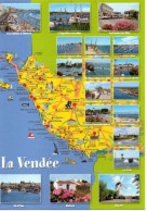 CPM Géographique 85 LA VENDEE - Le Gois. Ile D'Yeu. Moulin. Noirmoutier. Jard Sur Mer. Brétignolles Sur Mer. Talmont - Maps