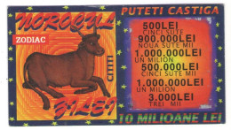 ZODIAC, DAY LUCK,  LOTTERY TICKET,  TAURUS, ROMANIA - Lottery Tickets