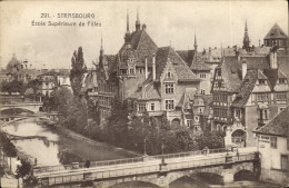 CPA Strasbourg Ecole Superieure De Filles - Straatsburg