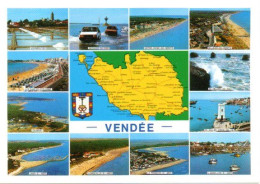CPM Géographique 85 VENDEE - Passage Du Gois. Noirmoutier. L'Aiguillon Sur Mer. St-Jean De Monts. Jard Sur Mer. Talmont - Maps