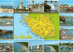 CPM Géographique 85 LA VENDEE - Ile D'Yeu. Notre-Dame-de-Monts. Fromentine. Longeville-sur-Mer. Sion-sur-l'Océan. - Maps