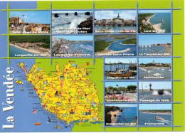 CPM Géographique 85 LA VENDEE - Longeville-sur-Mer. Les Sables D'Olonne. Fromentine. La Tranche-sur-Mer. Longeville - Maps