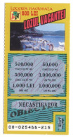 HOLIDAY LOTTERY TICKET, BIRDS, WILD GEESE, No. 08-025466-215, ROMANIA - Lottery Tickets