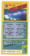 HOLIDAY LOTTERY TICKET, MOUNTAINS, LAKE, BEACH, No. 08-025466-218, ROMANIA - Lottery Tickets