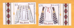 2015 Moldova Moldavie  National Clothes. Embroidery  2v Mint - Textile