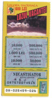 HOLIDAY LOTTERY TICKET, TREES, LAKE, BEACH, No. 08-025459-026, ROMANIA - Lottery Tickets