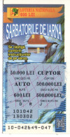 WINTER HOLIDAYS LOTTERY TICKET, BIRD, CHALET, No.10-042649-047, ROMANIA - Lottery Tickets