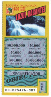 WINTER HOLIDAYS LOTTERY TICKET, WATERFALL, No.08-025476-007, ROMANIA - Lottery Tickets