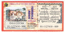 MAGIC RAFFLE LOTTERY TICKET, CHALET, No.01-1127410-009, ROMANIA - Lottery Tickets