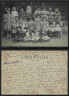 Ladino ? Old Hebrew Jewish Children In Kindergarden Judaica Photo Postcard - Judaika