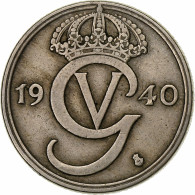 Suède, Gustaf V, 50 Öre, 1940, Nickel-Bronze, TTB, KM:796 - Svezia