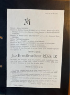 Jean Henri Ovide Oscar Regnir *1833 Liege +1900 Liege Pepinster Chalseche Wilmart Oury Vaessen Talbot Piedboeuf Puissant - Avvisi Di Necrologio