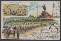 67 - WOERTH / 1900 CPA LITHO COULEUR VOYAGEE - CHAMP DE BATAILLE - EMPEREUR GUILLAUME II - Woerth