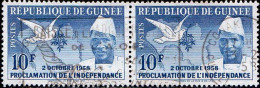 Guinée (Rep) Poste Obl Yv:   4 Mi:4 Président Sékou Touré Paire (TB Cachet Rond) - Guinea (1958-...)