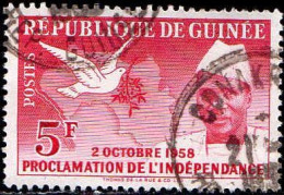 Guinée (Rep) Poste Obl Yv:   3 Mi:3 Président Sékou Touré & Colombe (Beau Cachet Rond) - Guinea (1958-...)