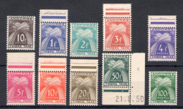 1946-53 Andorra Francese, Segnatasse N. 32-41 - MNH** - Autres & Non Classés