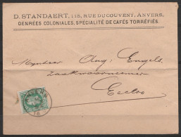 L. Entête "… Café" Affr.N°30 Càd "ANVERS/18 Juin 1880" Pour Eecloo - 1869-1883 Leopold II