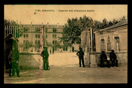73 - ALBERTVILLE - CASERNE DES CHASSEURS ALPINS - CARTE ANCIENNE TOILEE ET COLORISEE - Albertville