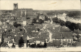 CPA Auxerre La Cathedrale Et L'Eglise Saint Germain Vue Prise Du Clocher De St Pierre Vers La Cathedrale Et Le Pont - Auxerre