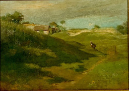 TABLEAU - AUGUSTE I BOULARD (1825-1897), RETOUR À LA FERME, PAYSAGE DE CAMPAGNE DERRIÈRE LES DUNES - Oils