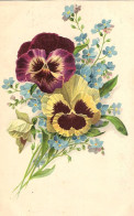 Carte Postale Ancienne - Bouquet De Fleurs Pensées - Flowers Pansy - Blumen