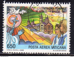 CITTA DEL VATICANO VATIKAN VATICAN CITY 1988 POSTA AEREA VIAGGI DEL PAPA GIOVANNI PAOLO II POPE GERMANY LIRE 650 USATO - Luftpost