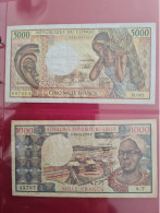 Billets Congo/ Lot De 2 Billet En Etat Mauvais / Un De 5000 Francs Et Un De 1000 Françs - Non Classés