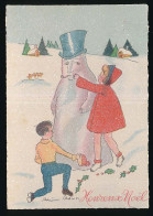 CPSM   10.5 X 15  Barre Dayez Illustrateur Marie Astoin "Heureux Noël"  Couple Enfants  Bonhomme De Neige - Other & Unclassified