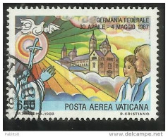 CITTA DEL VATICANO VATIKAN VATICAN CITY 1988 POSTA AEREA VIAGGI DEL PAPA GIOVANNI PAOLO II POPE GERMANY LIRE 650 USATO - Luftpost