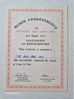 Vintage ! 1978 Singapore Bedok Constituency 2nd National Day Road Run Certificate Of Participation - Collections