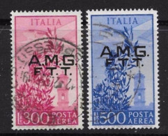 ● ITALIA  TRIESTE  1948 ● Posta AEREA ● Campidoglio ● N. 14 / 15 Usati ● Fil. Ruota SA ● Cat. 140,00 € ● N. 1685b ● - Airmail