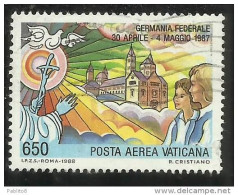 CITTA DEL VATICANO VATIKAN VATICAN CITY 1988 POSTA AEREA VIAGGI DEL PAPA GIOVANNI PAOLO II POPE GERMANY LIRE 650 USATO - Luftpost