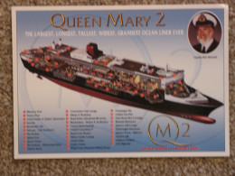 CUNARD LINE QUEEN MARY 2 (QM2) CROSS SECTION WITH COMMODORE WARWICK - Steamers