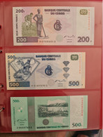 Billets Congo/ Lot De 3 Billets Neufs. 200 Francs, 500 Francs, Et 500 Francs Makumi - Non Classés