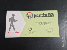 Vintage ! 1979 Singapore National Walk Pesta Sukan Certificate Of Participation - Collections