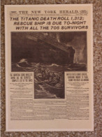 WHITE STAR LINE TITANIC - NEW YORK HERALD CARD 4 - MODERN - Steamers