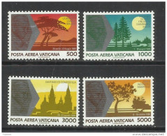 CITTÀ DEL VATICANO VATICAN VATIKAN 1990 AEREA AIR MAIL VIAGGI DEL PAPA GIOVANNI PAOLO II POPE TRAVELS 1989 SERIE SET MNH - Luftpost
